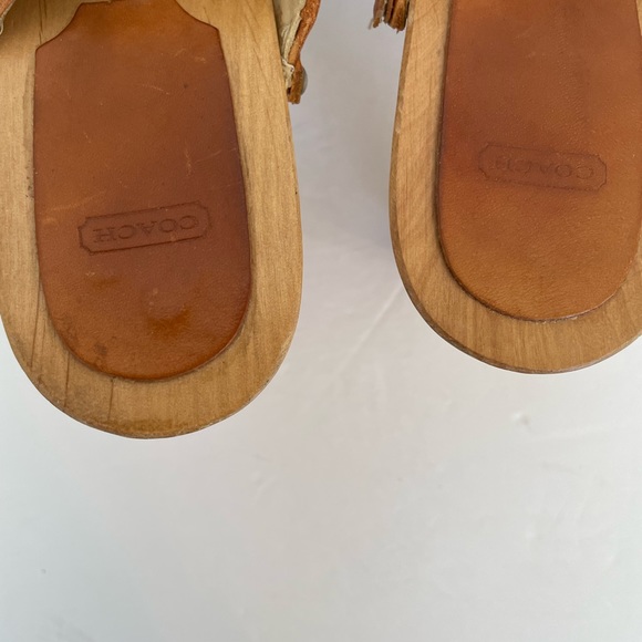 Coach Made in Italy Signature Wooden Mule Heels - Picture 6 of 8